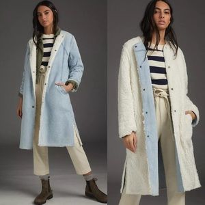Anthropologie PILCRO Reversible sherpa and denim jacket size M EUC